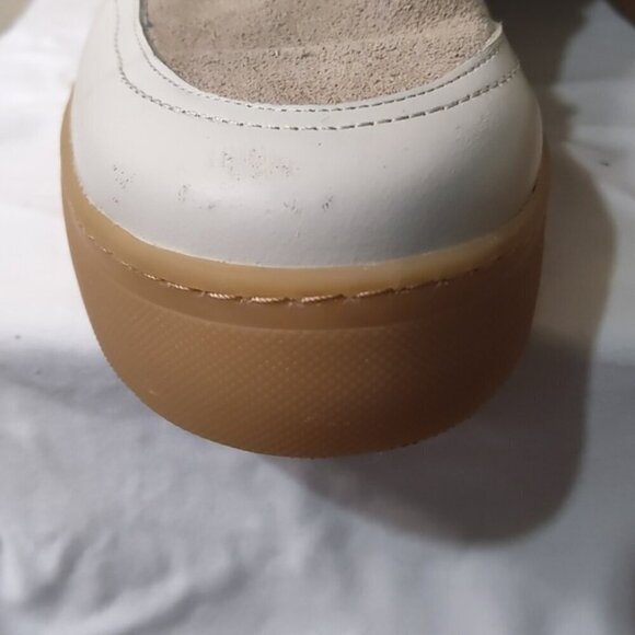 ZARA Split Suede Leather Lace up boots sz 41 Beige White sz 10 US - Picture 9 of 13